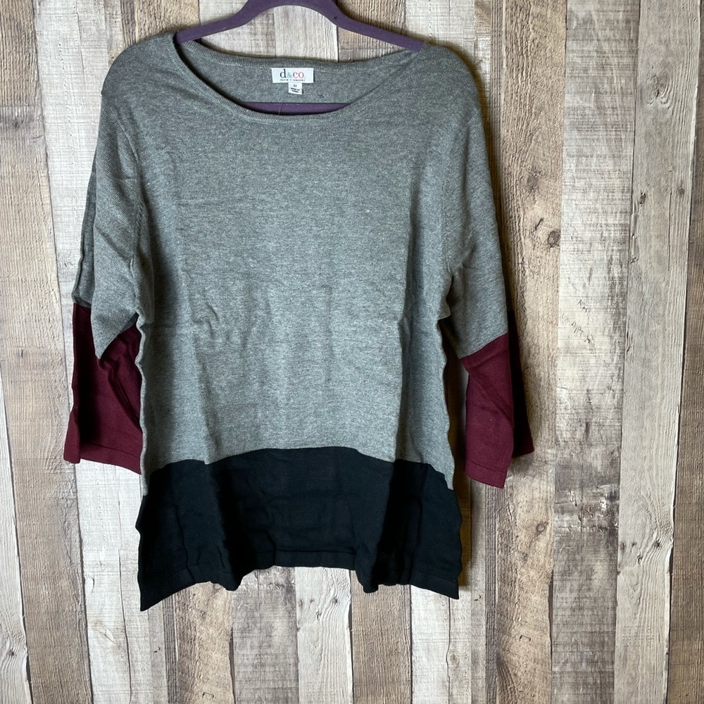 Denim & Co. Color Block Sweater NWT
